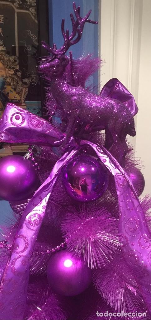 Vintage: &Aacute;RBOL DE NAVIDAD MORADO, COMPLETO - Foto 2