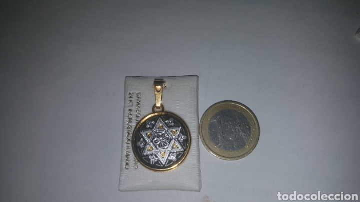 Vintage: COLGANTE DAMASQUINADO ORO Y PLATA