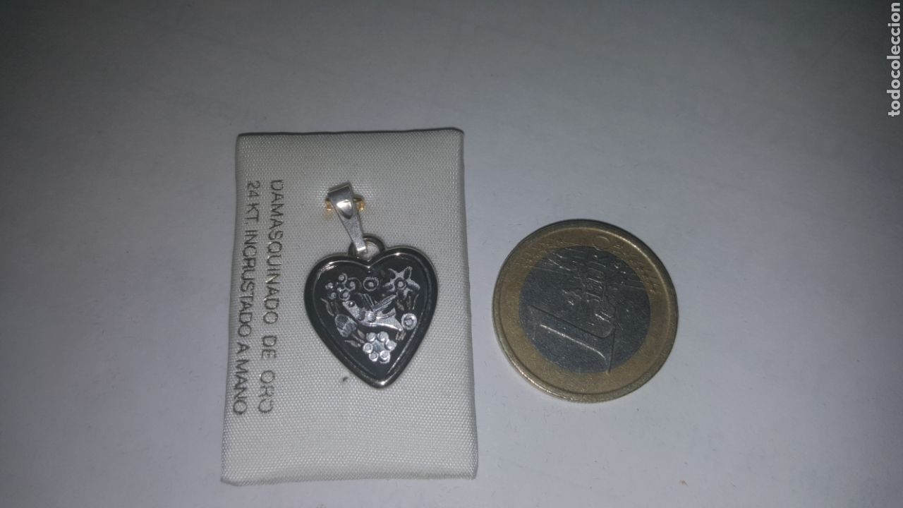 Vintage: COLGANTE DAMASQUINADO PLATA
