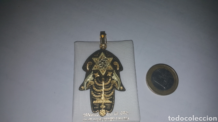 Vintage: COLGANTE DAMASQUINADO ORO MANO DE FATIMA