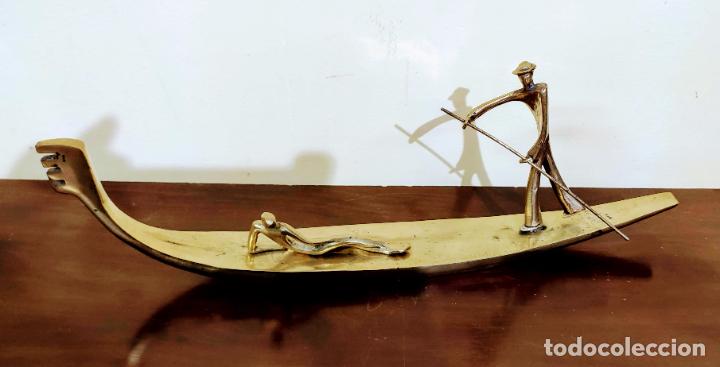 Vintage: MAGNIFICA GONDOLA EN BRONCE - Foto 3