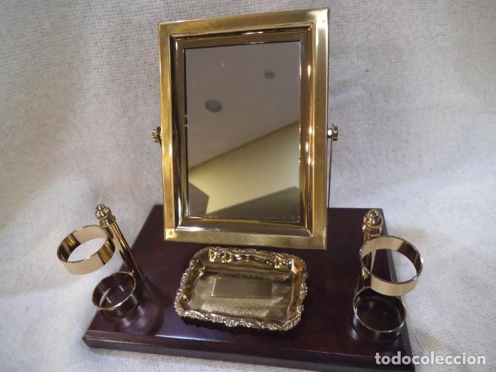 Vintage: SET PARA TOCADOR ( DORADO ) madera - Foto 2