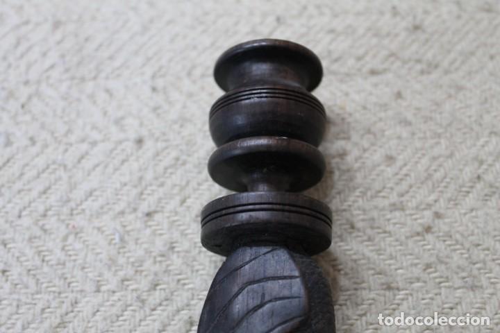 Vintage: PORTAVELAS TALLADO MADERA - Foto 8