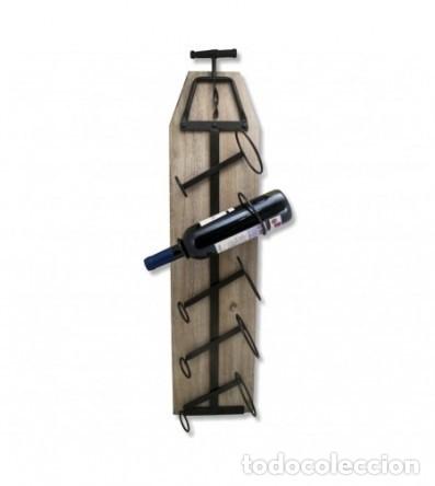Vintage: Botellero pared madera y hierro, mue365
