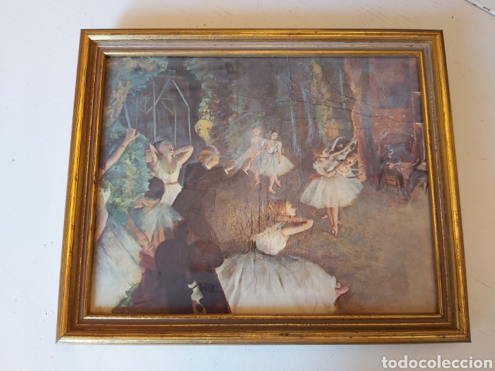 Vintage: g Marco dorado con lamina de las bailarinas de Deg&aacute;s.