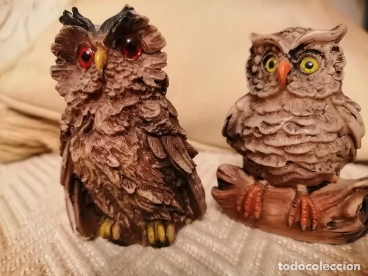 Vintage: B&uacute;hos sabios en madera. Pareja - Foto 1