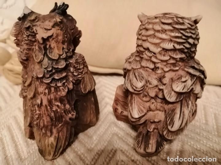 Vintage: B&uacute;hos sabios en madera. Pareja - Foto 2