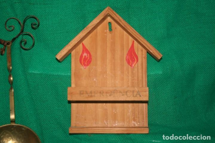 Vintage: casita antigua porta velas madera