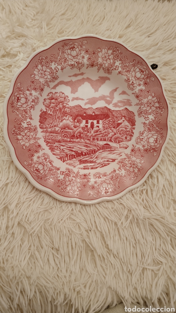 Vintage: Plato hondo con dibujo campestre Suiza