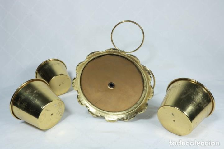Vintage: Precioso juego de maceteros en lat&oacute;n - Foto 6