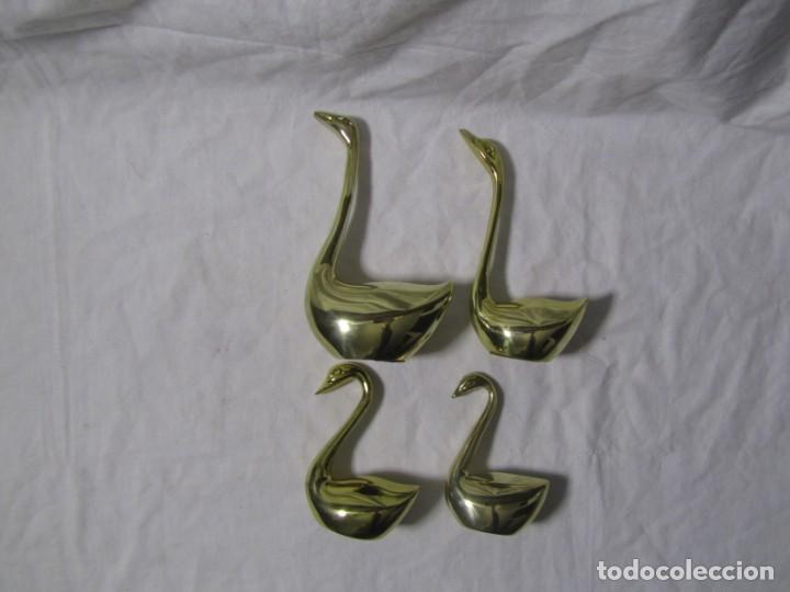 Vintage: Familia de cisnes de bronce - Foto 2