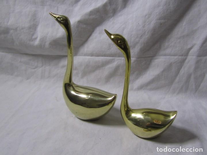 Vintage: Familia de cisnes de bronce - Foto 4
