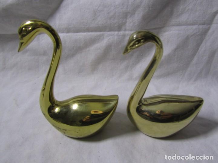 Vintage: Familia de cisnes de bronce - Foto 9