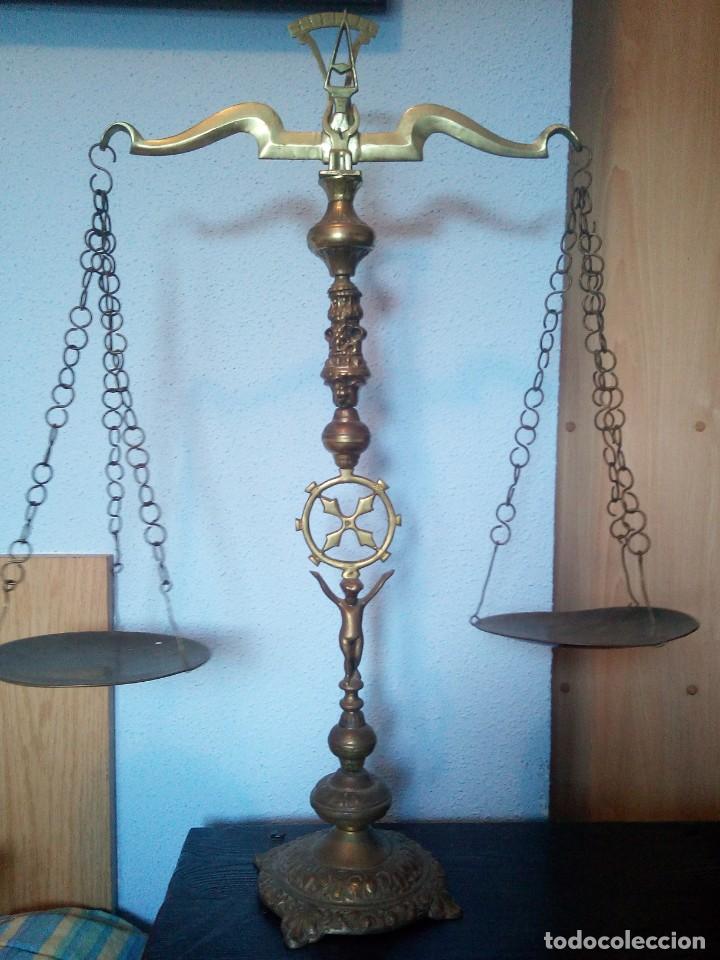 Vintage: BALANZA ANTIGUA DE BRONCE - Foto 1