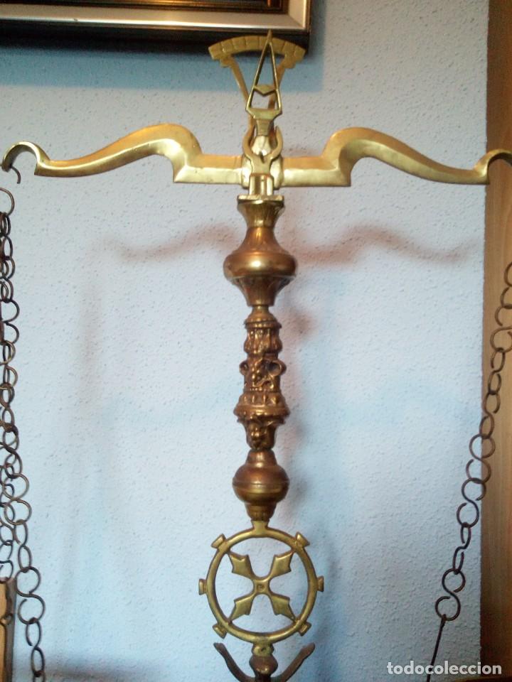 Vintage: BALANZA ANTIGUA DE BRONCE - Foto 4