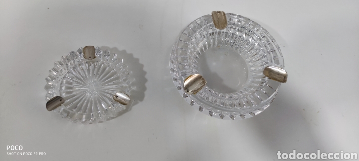 Vintage: Ceniceros de cristal y plata