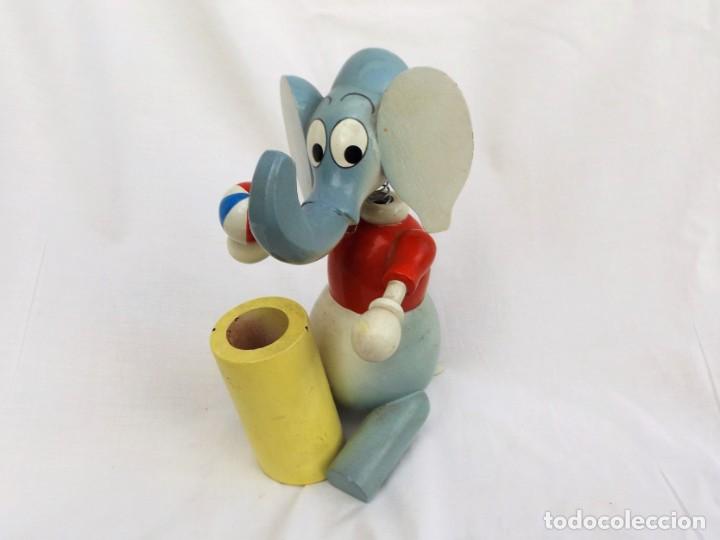 Vintage: elefante de madera porta l&aacute;piz - Foto 1