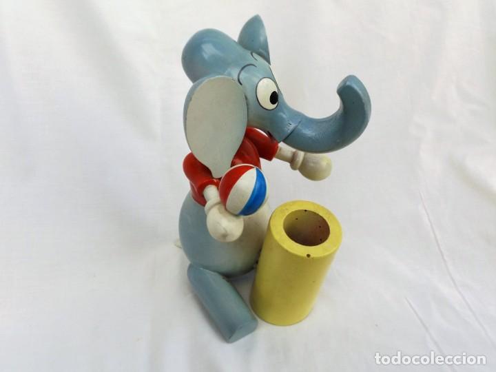 Vintage: elefante de madera porta l&aacute;piz - Foto 2