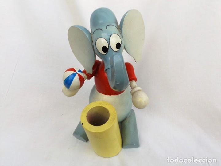 Vintage: elefante de madera porta l&aacute;piz - Foto 4