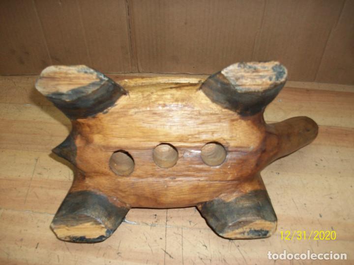 Vintage: ANTIGUA TORTUGA DE MADERA - Foto 5