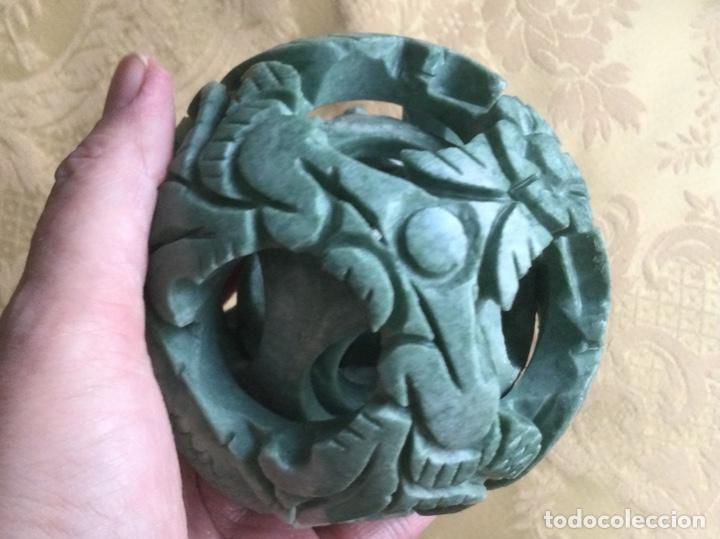 Vintage: BOLA CON 4 BOLAS CONC&Eacute;NTRICAS, DE JADE, TALLADAS A MANO - Foto 25