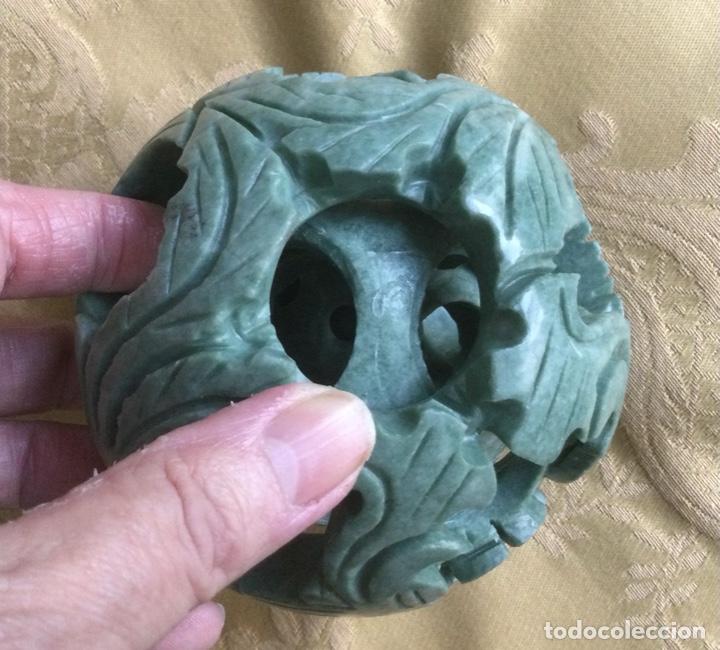 Vintage: BOLA CON 4 BOLAS CONC&Eacute;NTRICAS, DE JADE, TALLADAS A MANO - Foto 7