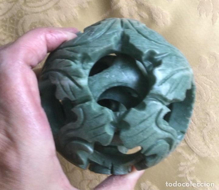 Vintage: BOLA CON 4 BOLAS CONC&Eacute;NTRICAS, DE JADE, TALLADAS A MANO - Foto 8