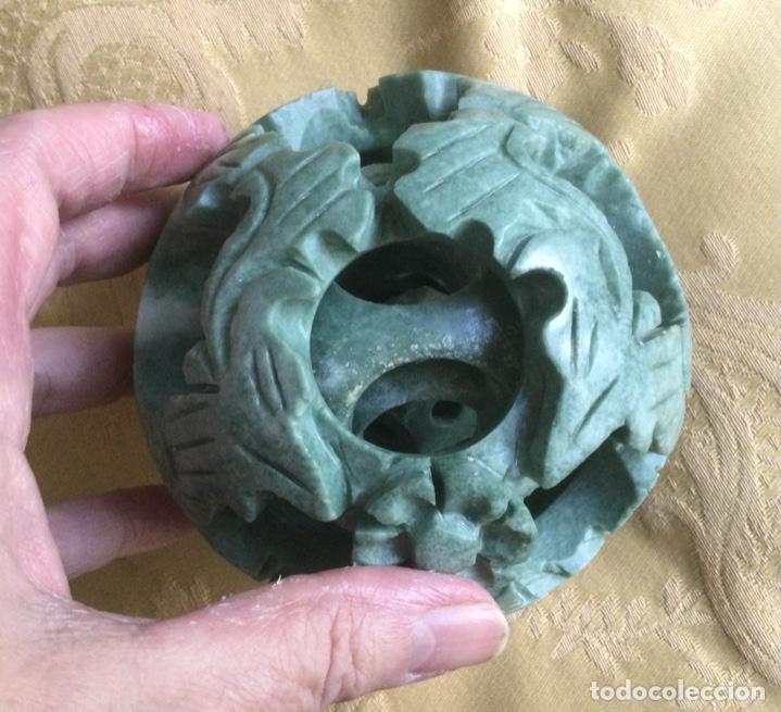 Vintage: BOLA CON 4 BOLAS CONC&Eacute;NTRICAS, DE JADE, TALLADAS A MANO - Foto 10