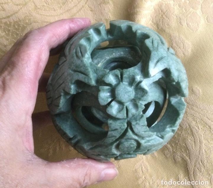 Vintage: BOLA CON 4 BOLAS CONC&Eacute;NTRICAS, DE JADE, TALLADAS A MANO - Foto 11