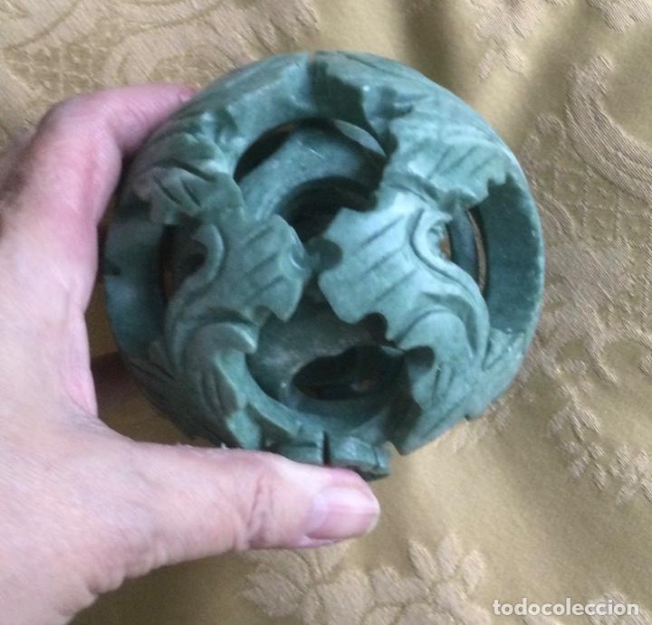 Vintage: BOLA CON 4 BOLAS CONC&Eacute;NTRICAS, DE JADE, TALLADAS A MANO - Foto 14