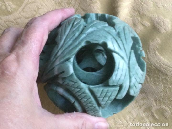Vintage: BOLA CON 4 BOLAS CONC&Eacute;NTRICAS, DE JADE, TALLADAS A MANO - Foto 18