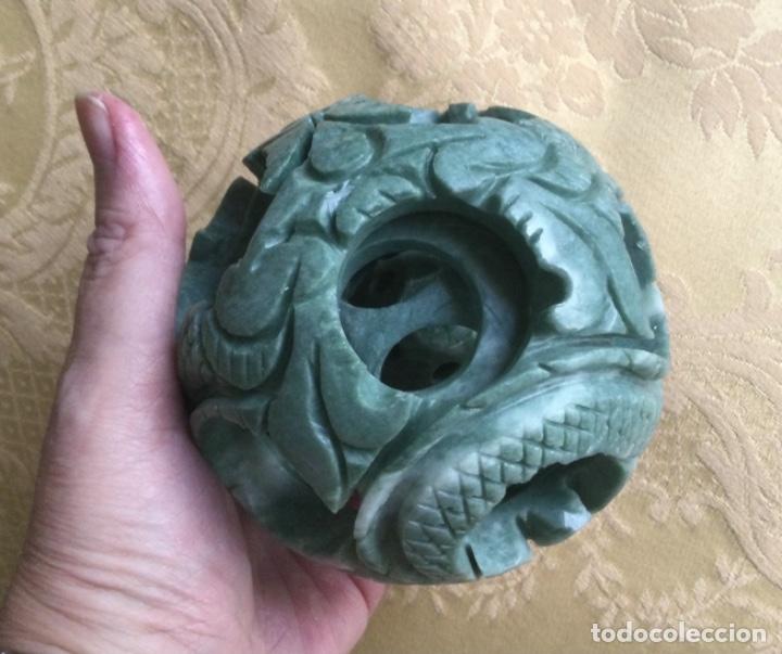 Vintage: BOLA CON 4 BOLAS CONC&Eacute;NTRICAS, DE JADE, TALLADAS A MANO - Foto 21