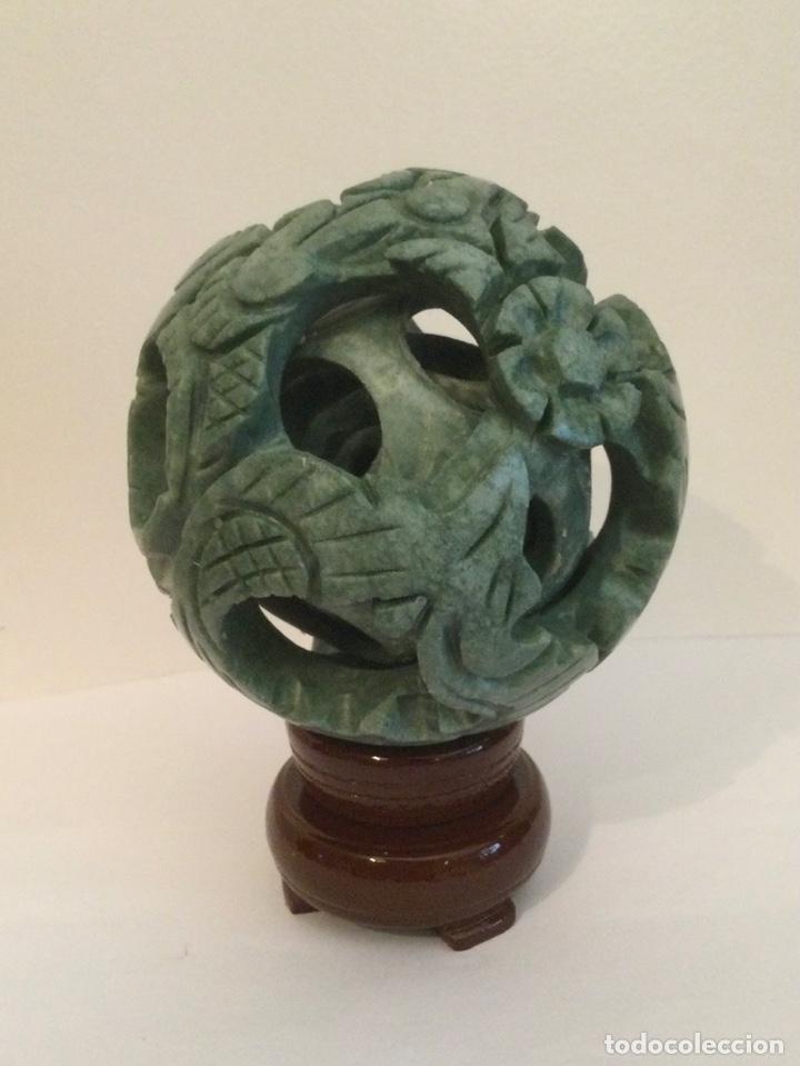 Vintage: BOLA CON 4 BOLAS CONC&Eacute;NTRICAS, DE JADE, TALLADAS A MANO - Foto 23
