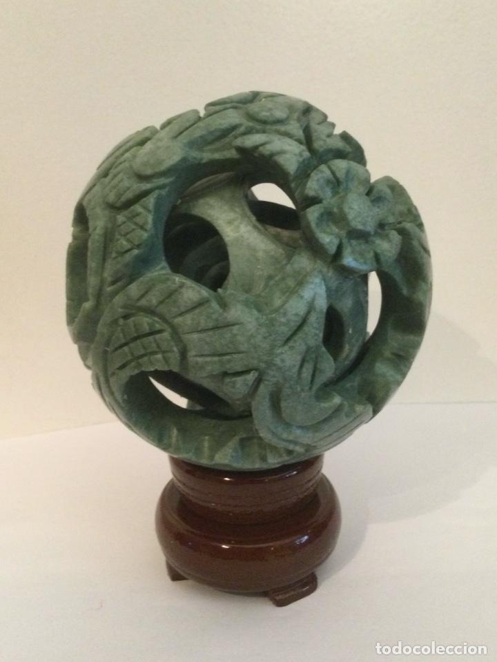 Vintage: BOLA CON 4 BOLAS CONC&Eacute;NTRICAS, DE JADE, TALLADAS A MANO - Foto 19