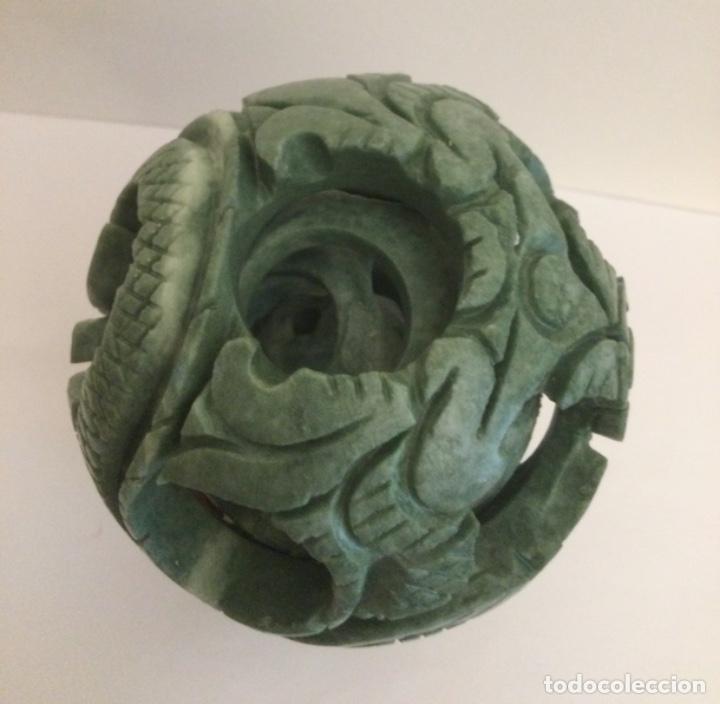 Vintage: BOLA CON 4 BOLAS CONC&Eacute;NTRICAS, DE JADE, TALLADAS A MANO - Foto 13
