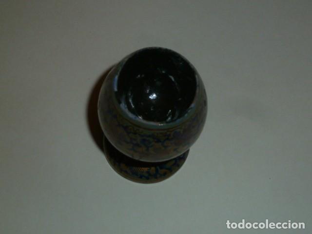 Vintage: Copa de madera decorada en azul y dorado. - Foto 4