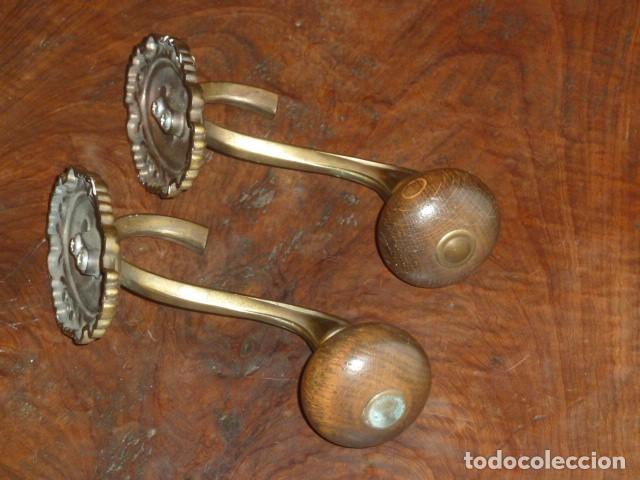 Vintage: Colgadores bronce con pomo de madera - Foto 10