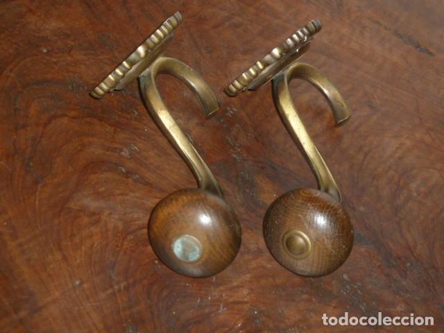 Vintage: Colgadores bronce con pomo de madera - Foto 12