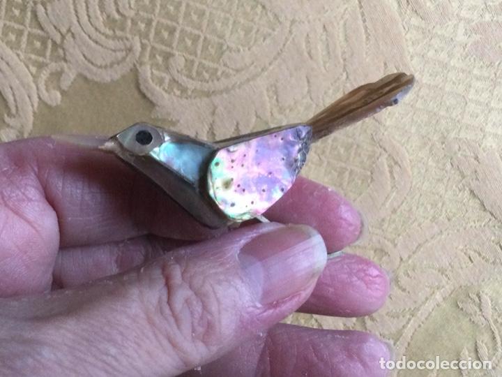 Vintage: P&aacute;jaro miniatura de nacar vintage - Foto 8