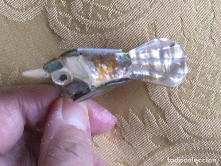 Vintage: P&aacute;jaro miniatura de nacar vintage - Foto 4