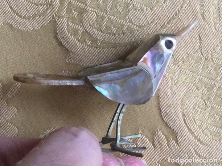 Vintage: P&aacute;jaro miniatura de nacar vintage - Foto 3