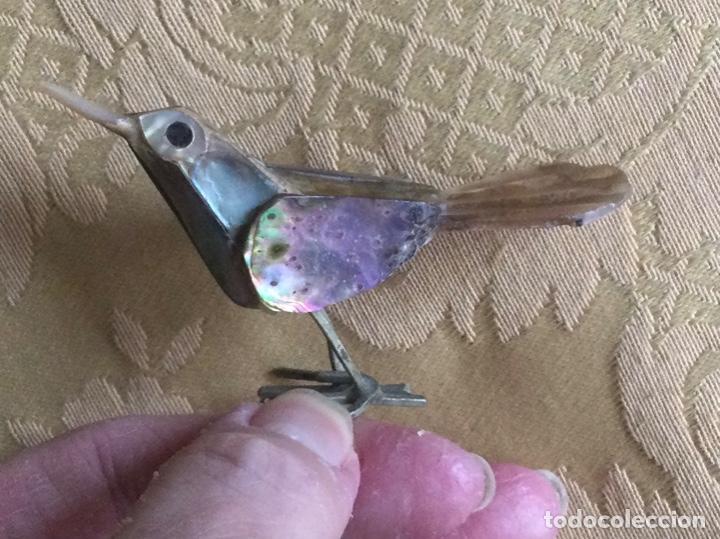 Vintage: P&aacute;jaro miniatura de nacar vintage - Foto 5