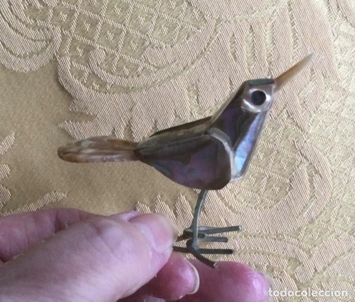 Vintage: P&aacute;jaro miniatura de nacar vintage - Foto 1