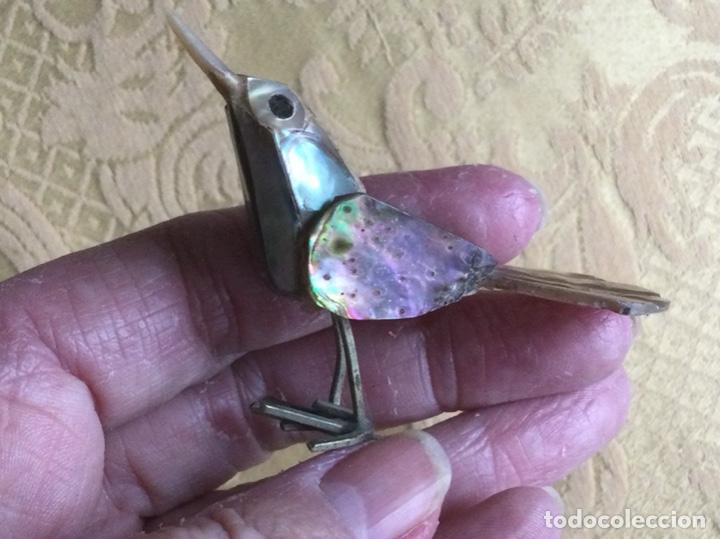 Vintage: P&aacute;jaro miniatura de nacar vintage - Foto 6