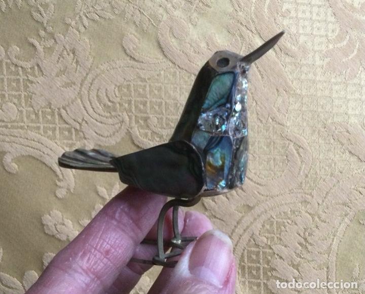 Vintage: P&aacute;jaro miniatura de nacar vintage - Foto 1