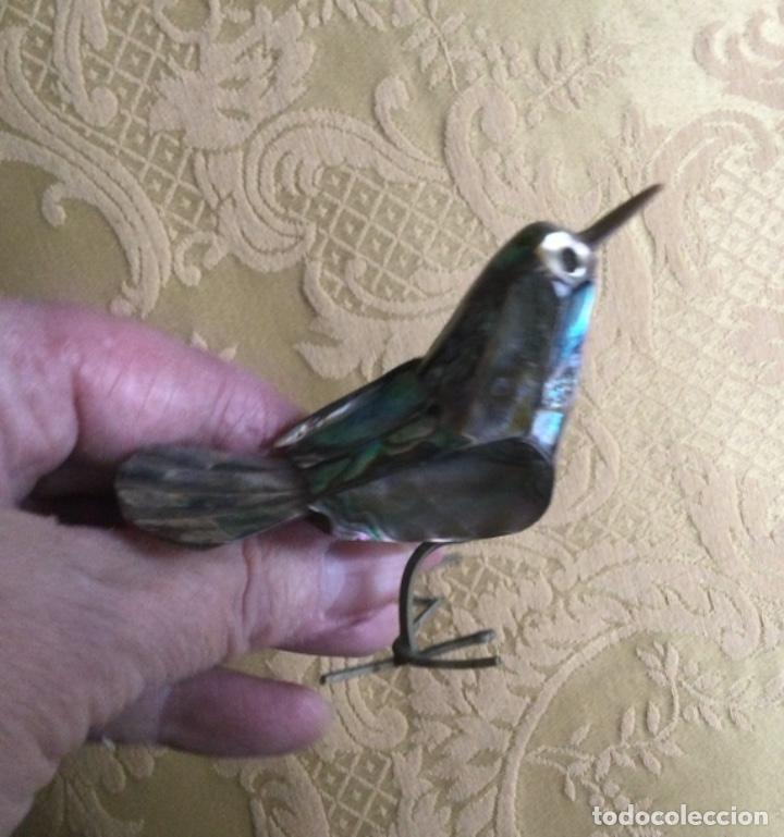 Vintage: P&aacute;jaro miniatura de nacar vintage - Foto 4