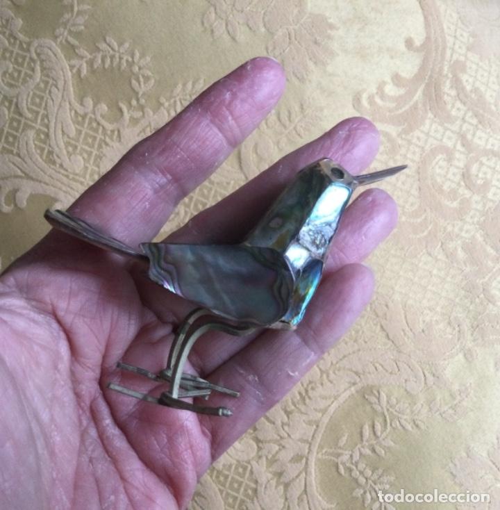 Vintage: P&aacute;jaro miniatura de nacar vintage - Foto 5