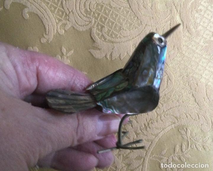 Vintage: P&aacute;jaro miniatura de nacar vintage - Foto 6