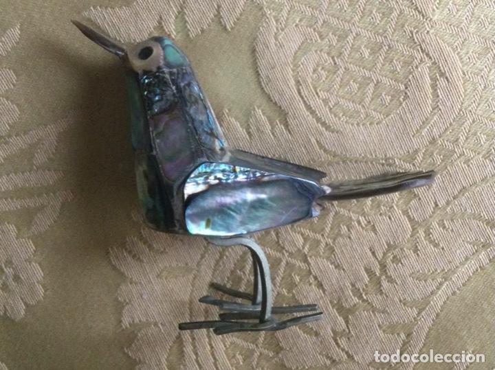 Vintage: P&aacute;jaro miniatura de nacar vintage - Foto 7