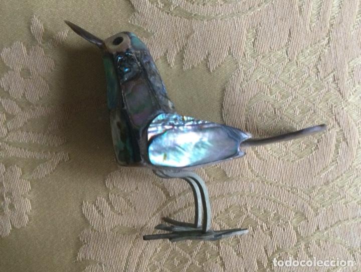 Vintage: P&aacute;jaro miniatura de nacar vintage - Foto 13